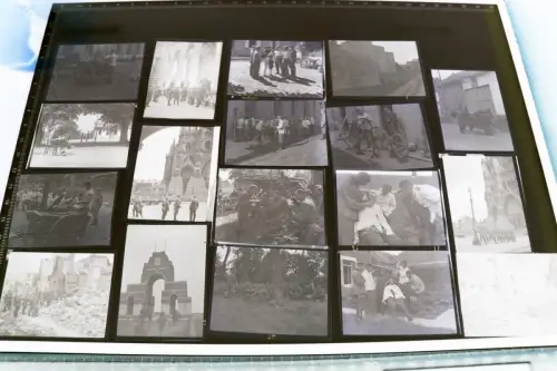 79 alte Negative eines Soldaten ,Westfeldzug, Frankreich, zerstörte Panzer, usw 