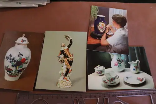 vier tolle alte Fotos Porzellan - Staatliche Manufaktur Meissen - 50-60er Jahre 