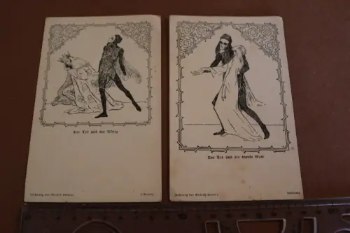 zwei tolle alte Karten - Deutsche Volksspiele u. Märchenspiele Nr. 8 u, 18