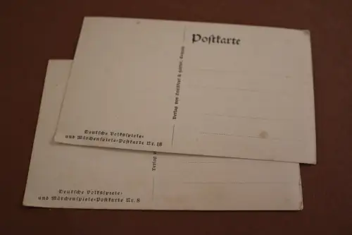 zwei tolle alte Karten - Deutsche Volksspiele u. Märchenspiele Nr. 8 u, 18