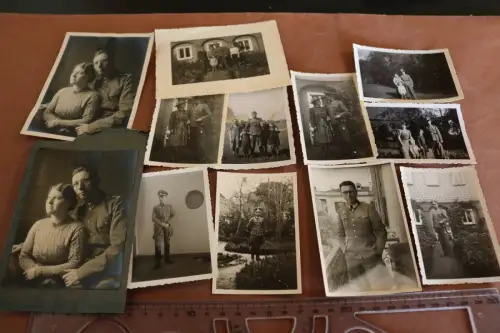 12 tolle altes Fotos - Portraits eines Soldaten mit Familie, Frau usw 30er Jahre