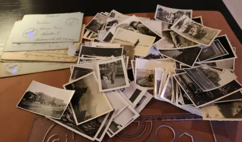 134 alte Fotos und 5 Briefe eines Soldaten - Estland, Lettland, Pleskau 