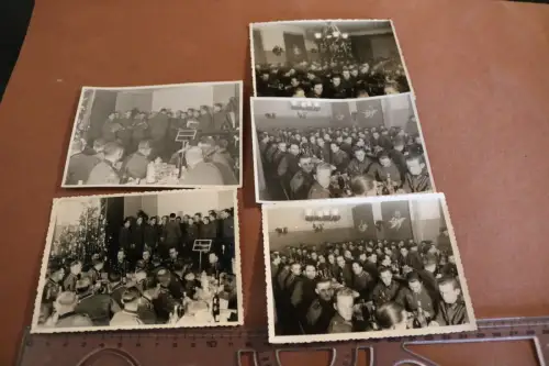 fünf tolle alte Fotos Weihnachtsfeier Soldaten - in Zgierz Polen  30-40er Jahre
