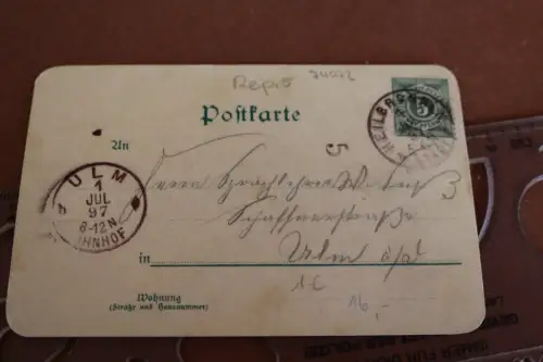 tolle alte Karte - Gruss vom Heilbronner Rathskeller - 1897