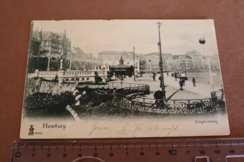 tolle alte Karte - Hamburg Jungfernstieg 1904