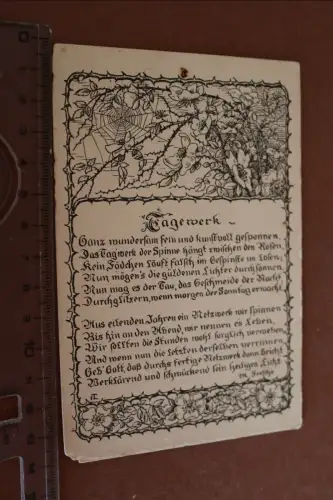 tolle alte Karte - Spruchkarte - Tagewerk von Feesche ? 1916