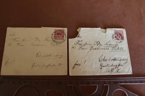 zwei tolle alte Umschläge mit Stempel Brieg BZ Breslau 1892 u. 1893