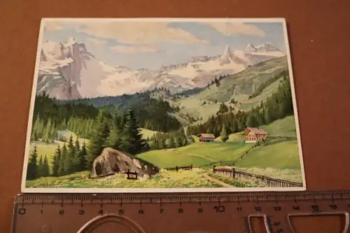 tolle alte Korn Künstlerkarte  - Das Gauertal im Montafon 