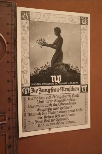 tolle alte  Sternzeichenkarte - Jungfrau - 1938