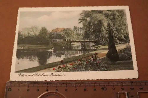 tolle alte Karte - Uetersen Holsteins Rosarium 50er Jahre ?