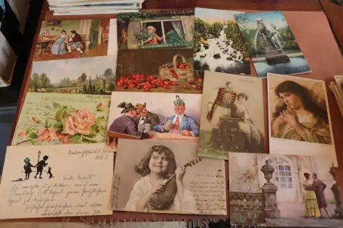 212 tolle alte Karten, Kitsch, Künstler, Feldpost usw viel Deutsches Reich 