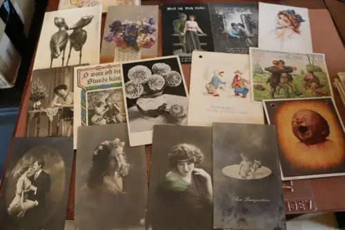 212 tolle alte Karten, Kitsch, Künstler, Feldpost usw viel Deutsches Reich 