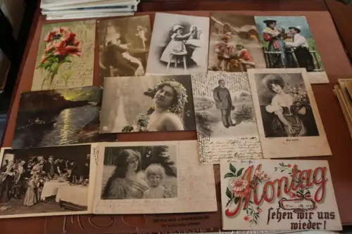 212 tolle alte Karten, Kitsch, Künstler, Feldpost usw viel Deutsches Reich 