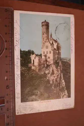 tolle alte Karte - Schloss Liechtenstein 1900