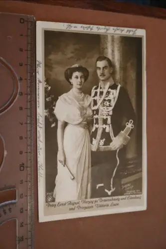 tolle alte Fotokarte - Prinz Ernst August u. Prinzessin Viktoria Luise 1913