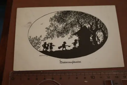 tolle alte  Künstlerkarte - Elsbeth Forck's Schattenbilder  Wandermusikanten 193