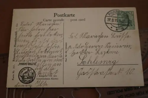 tolle alte  Künstlerkarte - Römisches Handelsschiff 1915