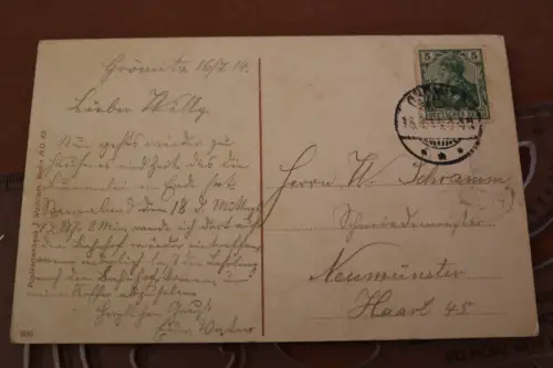 tolle alte  Künstlerkarte - Zurück zur Natur - Ostseebad Grömitz 1914