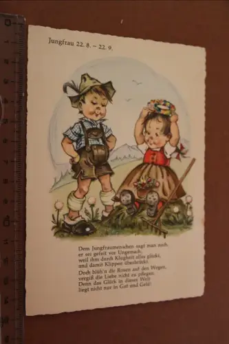 tolle alte  Künstlerkarte - Sternzeichen Jungfrau - Hanitzsch Karte 