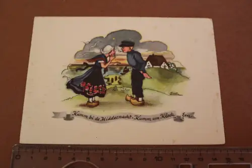 tolle alte  Künstlerkarte - Friesland - Kumm bi de Middernacht - Kumm um Klock E