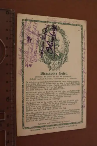 tolle alte Karte - Bismarcks Geist - Liedkarte ?? 1915