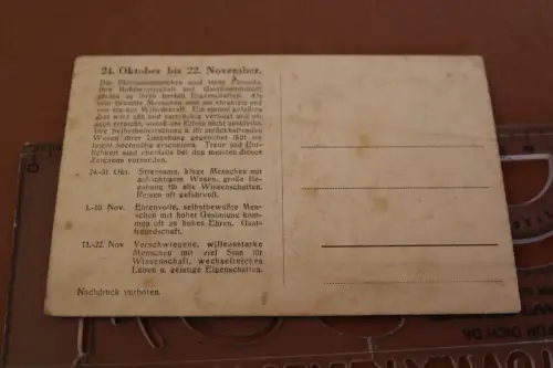 tolle alte  Karte - Sternzeichen Skorpion  20-30er Jahre 