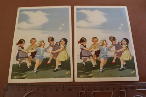 zwei tolle alte Karten - Indanthren Stoffe - 40er Jahre 