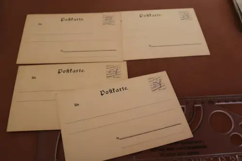 vier tolle alte Künstlerkarten - Handzeichnungen unsigniert - Jedermann-Postkart
