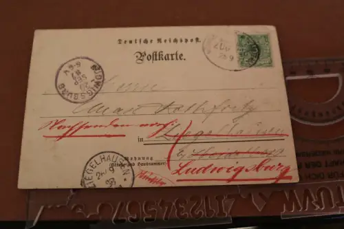 tolle alte Karte - Adanke von Milhüser Pompier-Fest 1897 - Feuerwehrfest Mülhaus