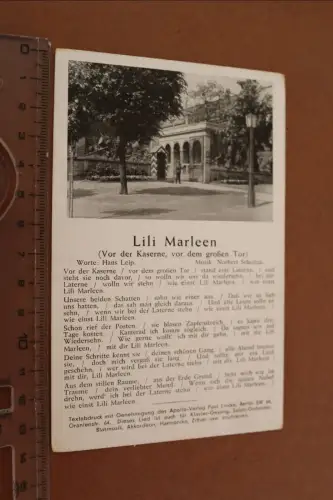alte Liedkarte - Lili Marleen - Vor der Kaserne, vor dem großen Tor 