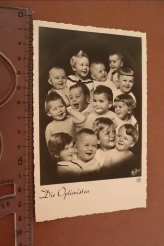 tolle alte  Fotokarte -viele Kinderportraits fröhlich - Die Optimisten 1939