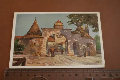 tolle alte Künstlerkarte - Rothenburg - Roedertor v. K. Mutter 