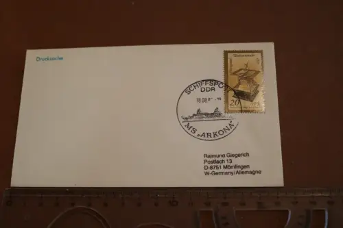 toller alter Umschlag Schiffspost - MS Arkona 80er Jahre 