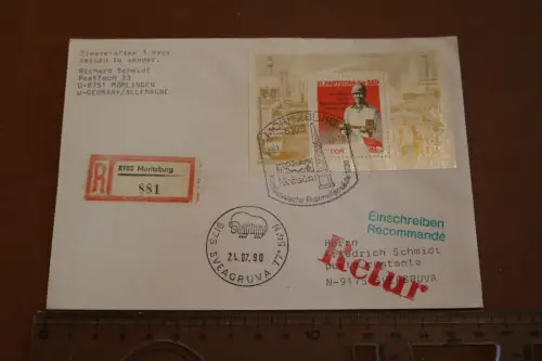toller alter Umschlag Einschreiben Moritzburg 1990 Stempel