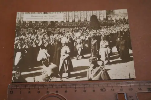 alte Fotokarte - Beisetzung der Kaiserin - Kronprinzessin mit Prinz Eitel 