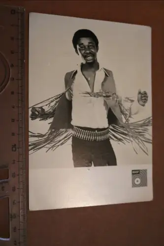 tolle alte Karte - Portrait Sänger Emanuel Oh Balutujeh - original signiert 