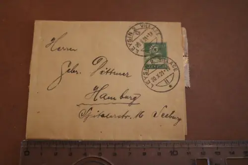 alte Ganzsache Banderole - abgestempelt in Leysin  Schweiz 1921