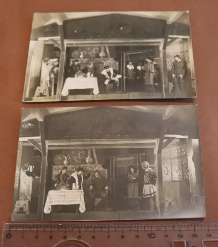 zwei tolle alte Fotos - Theaterstück - Ort ??? 1910-20 ?