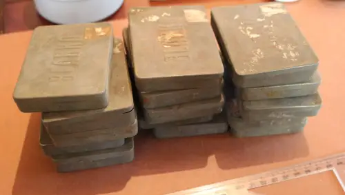 15 alte Zigarettendosen Marke Blanko 30er Jahre Abeles Zigaretten- und Tabakfabr