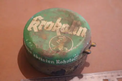 alte Rundblechdose - Krokolin - Lorenz-Werk Hainsberg-Sä.  Alter ??