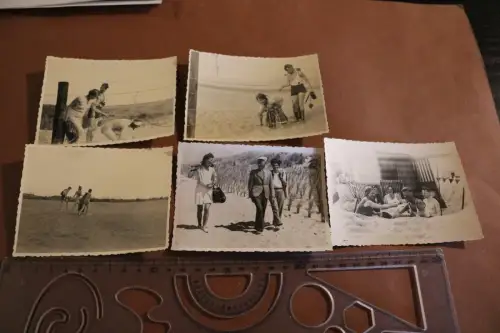 fünf tolle alte Fotos - vier von 1932 am Strand und eins Kampen auf Sylt 1945 