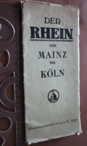 tolle alte Rheinkarte - Rheinlauf von Mainz bis Köln 1910-30 ?? Großformat 