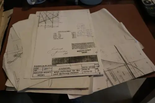 tolle alte Schiffsgrundrisse für WSP Hafenboot Land Schleswig-Holstein 