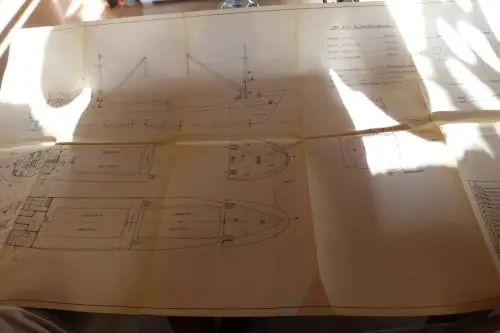 toller alter Schiffsgrundriss   dänisches Frachtschiff 299BRT  Frederikshavn Var