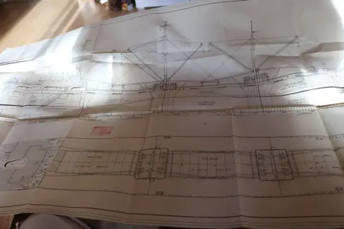 toller alter Schiffsgrundriss  Motorfrachtschiff  S.393 ?? 1956