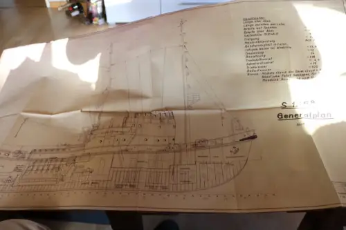 toller alter Schiffsgrundriss  See- und Hafenschlepper 1420 PSe 