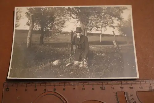 tolles altes Foto - Jäger mit erlegtem Fuchs - 20-40er Jahre ?