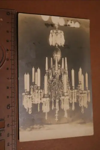 tolles altes Foto - Kronleuchter mit Kerzen - 1910-20 