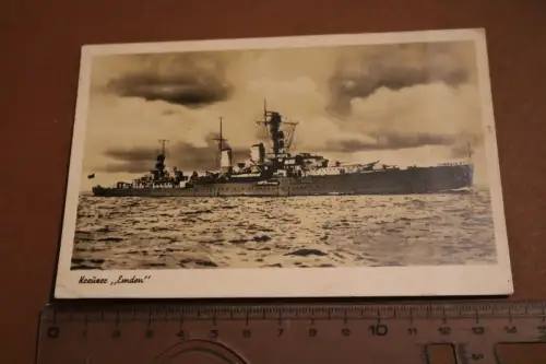 alte Karte - Kreuzer Emden als Feldpost gelaufen - 40er Jahre 