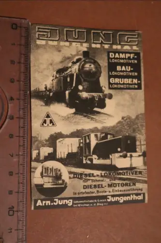 alter Ausschnitt Werbung Jung Dampflokomotiven  30-50er Jahre ?